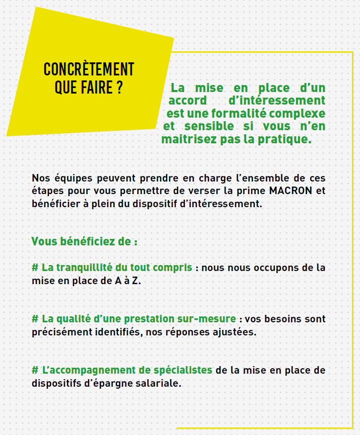 PRIME MACRON & INTERESSEMENT